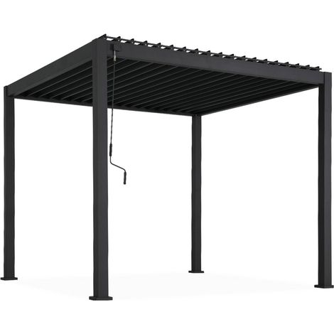 Pergola bioclimatique aluminium anthracite Triomphe 3x3 m lames orientables