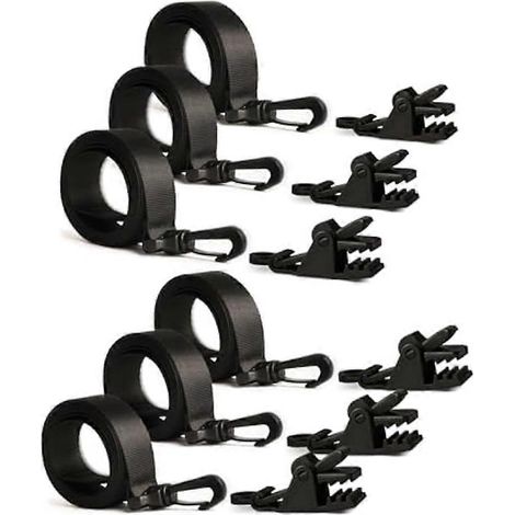 Sangles pour enrouleur de couverture solaire de piscine enterréecomprenant 6 clips de fixation à verrouillage rapide6 sangles pour couverture solaire (1/5)