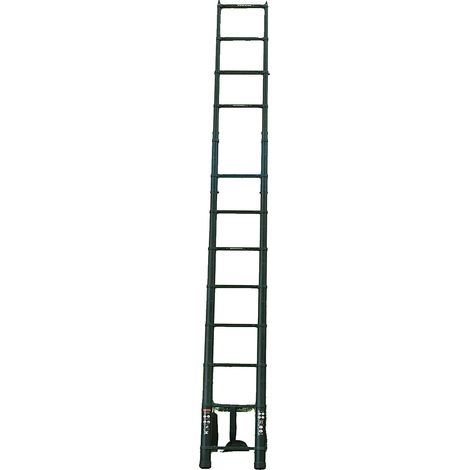 Échelle télescopique, hauteur réglable, design léger, noir, 3.8m (83cm x 48 cm x 380 cm) (1/2)