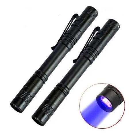 13cm UV Flashlight, Ultraviolet Flashlight, LED Pen Torch with Ultra-Compact Pocket Clip, Operates on 2 AAA Batteries (Not Included) (1/5)