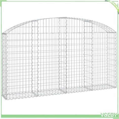 Panier de gabions arqué - FAFEICY - 153465 - 200x30x100/120 cm - fer galvanisé - fil 3,5 mm (1/4)