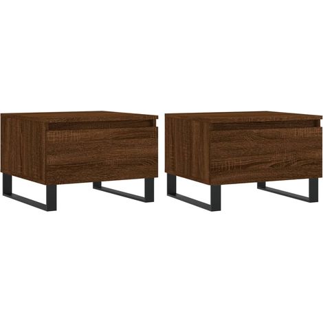 Maison Exclusive - Couchtische 2 Stk. Braun Eichen-Optik 50x46x35