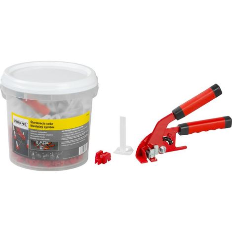 Nivellierset Strend Pro LS119 StarterKIT, 100x Abstandhalter, 100x Adapter + Zange (1/5)
