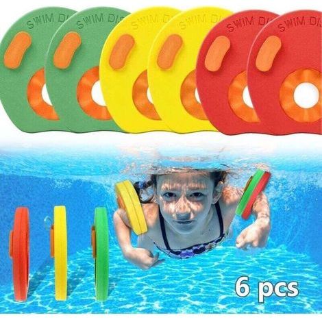 Swimming Float Discs, 6-Piece EVA Foam Swimming Armbands, Float Discs for Swimming (1/4)