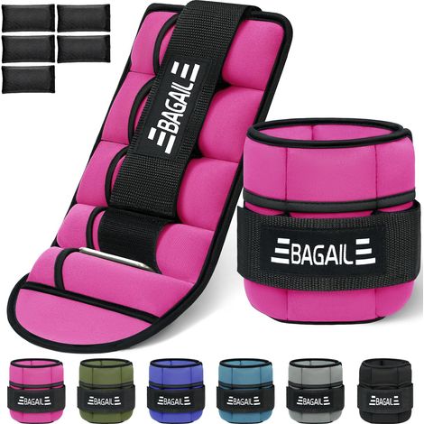 Poids de cheville réglables en 2 parties avec sac de sable amovible, sangle de poignet et sangle de cheville portable, 0,45 kg - 1,6 kg, circonférence 15-31 cm, idéal pour l'entraînement  (1/5)