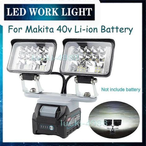 Lampe de travail LED 56 W à double tête, blanc pur, compatible avec les outils Makita 40 V Li-ion BL4040, BL4080 et BL4050 (batterie non incluse). (1/5)