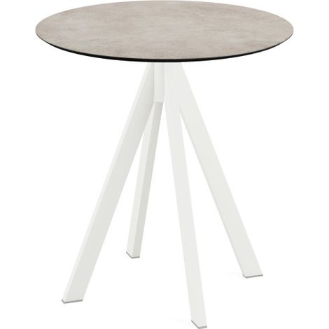 Infinity table de bistrot avec piètement blanc + plateau HPL Moonstone Ø70 cm - Feros (1/3)