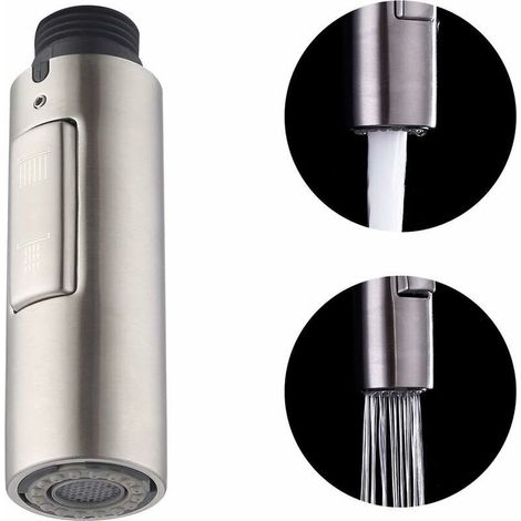 Ersatz-Luftsprudler für Küchenarmaturen, ausziehbarer Brausekopf, universell abnehmbarer Armaturenkopf G1/2, gebürsteter Edelstahl SUS304, PFS200-BS (1/4)