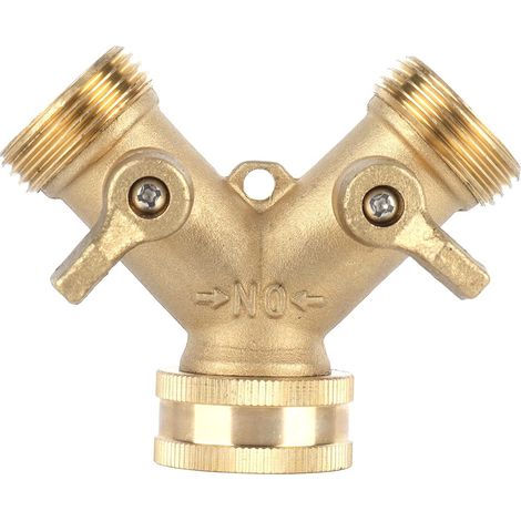 Distributore di tubo flessibile a due vie in ottone tipo Y G3/4 con valvola a sfera per serra da giardino