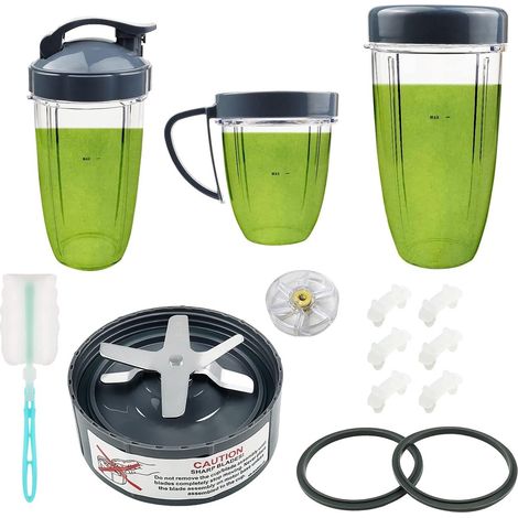 Blenderaccessoire - 6stuk - Vervangende Blenderbekers Geschikt Voor Nutribullet Blender, 32OZ / 24OZ Bekers Met Flip Top To Go-Deksel En Plat Deksel En Rubberen Pakking, Blenderaccessoires, Compatibel
