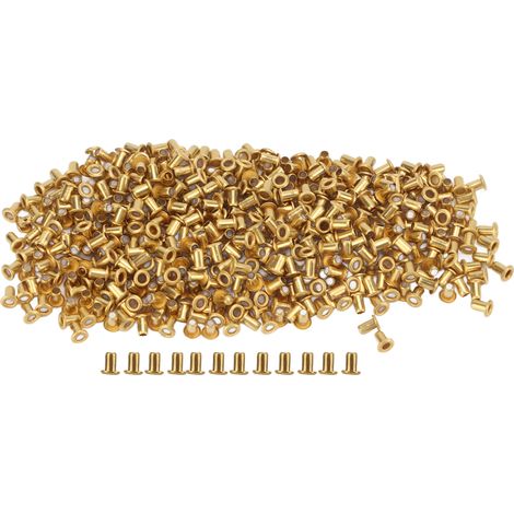 Rivet Creux - Laiton - Bord Arrondi - Élasticité Optimale - Pour Sac Chaussures Vêtements - 500 Pièces