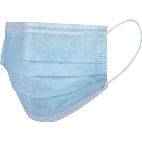 Mascarilla quirúrgica azul de 3 capas con gomas 50 unidades