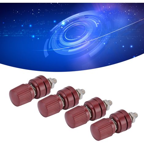 Dix à vendre à la fois, 333 M6 32mm vis fer alliage mise à la terre bloc de borne d'onduleur, 44 mm de long, 0V-380V, rouge. (1/5)