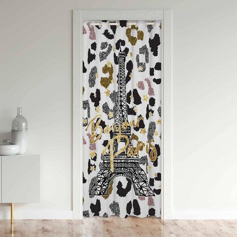 Léopard Rideau de Porte 86x203cm Guépard Paris Rideaux Interieur Salon Chambre Décoration Rideaux Exterieur d'entrée Animaux Rideau Occultant pour Chambre à Coucher - 86L X 203H cm (1 Panneaux) (1/5)