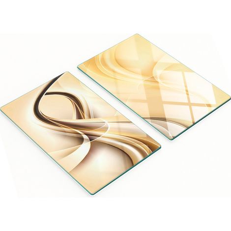 Tablas de cortar de cristal para cocina con estampado abstracto de olas, 2 x 30 x 52 cm. (1/5)