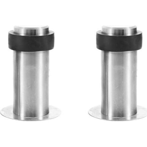 2 Pièces Butée De Porte Inox, Butoir De Porte Sol Noir, Butée De Porte Murale Inox, Bloc Porte Mural Et Sol, Arrêt Porte Inox Noir, Butoir De Porte Avec Amortisseur Pour Arret Sans Dégât (1/5)