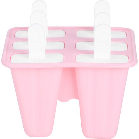 Lot de 6 moules à glace en silicone rose avec poignées, ustensiles de cuisine DIY pour fabrication maison (1/5)