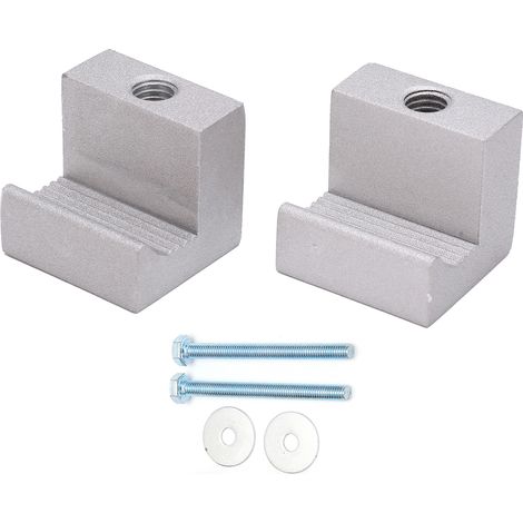 Lot de 2 Crochets en J Universels pour Caisson de Camion, Sangle de Maintien en Alliage d'Aluminium Robustes, Fixation Croisée pour Voiture et Utilitaire, Argent (1/5)