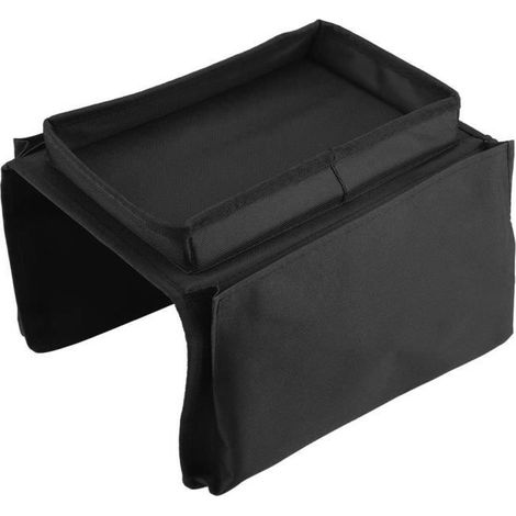 Organisateur de rangement - EBTOOLS - Plateau de canapé - Tissu polyester oxford 600D - Noir - 19x31 cm