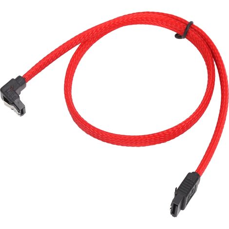 Cable Sata 7 Pins Coude 3.0 Coeur Cuivre Blindage Aluminium Pour Disque Dur - 1 Piece (1/5)