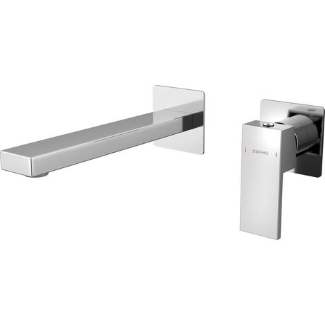 Sapho Cubemix - Mitigeur de lavabo encastré, installation 2 trous, avec corps d'encastrement, chrome CM008 (1/2)