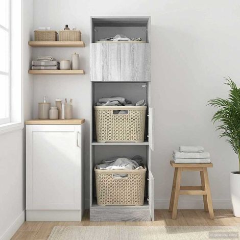 Wäscheschrank Graues Sonoma 50 x 68 x 162 cm Holzwerkstoff
