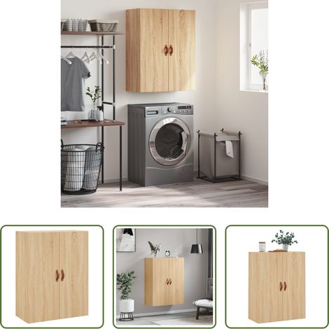 Holzschrank - Wandschrank Sonoma-Eiche 69,5x34x90 cm (1/5)