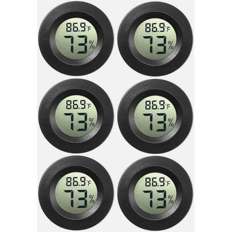 6x hygromètre numérique mini, thermomètre, mesureur de température et d'humidité de l'air. Design mince et précis pour un usage multiple. (1/5)