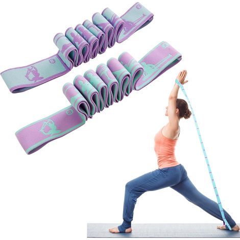2 Stück Muskeltraining Bänder, Fitness Widerstandsbänder, Sportbänder mit 8 Kraftstufen, Widerstandsbänder für Gymnastik, Fitness und Pilates (1/5)