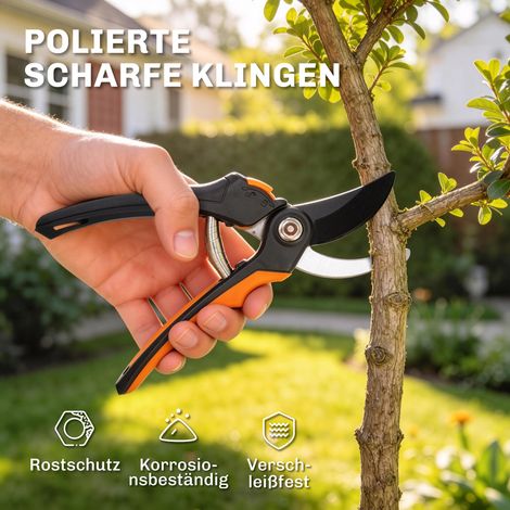 Kit de 2 sécateurs de jardin avec coupe-branches, taille-haies, outil d'entretien des arbustes (1/5)