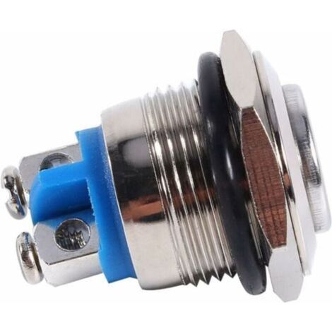 Interrupteur à Bouton-poussoir, Interrupteur de Démarrage à Bouton-poussoir Momentané 16mm 12V Boutons Poussoirs Momentanés Interrupteur à Bouton de Klaxon à Air Pour le Contrôle de Circuit
