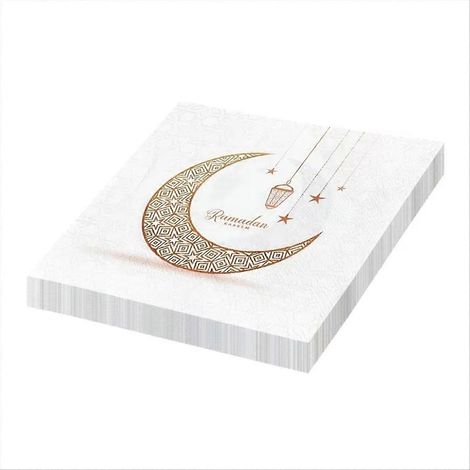 120 serviettes de table Ramadan, en papier sûr, sans parfum, douces et pratiques pour s'essuyer la bouche. (1/5)