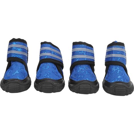 Protège-Pattes Chien - Semelle Antidérapante - Bandes Réfléchissantes - Matière Maille Respirante - Taille 7 cm - Lot de 4 (1/5)