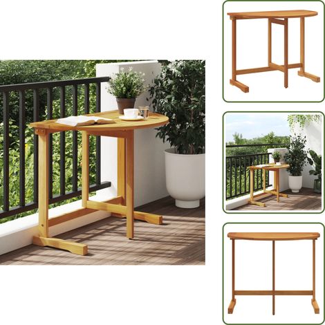 The Living Store Tavolo da Balcone Pieghevole 90x60x72 cm Legno Massello Acacia - Tavolo da giardino