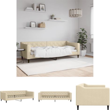 The Living Store Tagesbett Creme 80x200 cm Stoff - Betten & Bettgestelle (1/5)