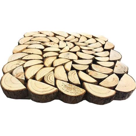 Base Decorativa a Forma di Corteccia Quadrata in Rilievo in Legno Decorazione Tavolo centrotavola alzatina sottovaso sotto pianta 16X16 CM (1/2)