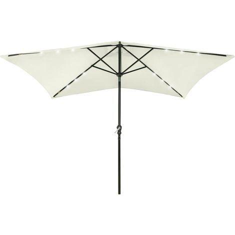 Parasol avec LED et mât en acier Sable 2x3 m (1/5)