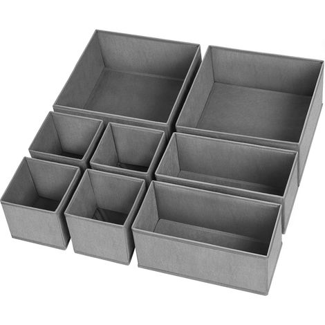 JANMIR-Organisateur de tiroir pour vêtements, lot de 8 pièces, organisateur de tiroir pour sous-vêtements, organisateur de placard pliable et séparateurs de tiroir de rangement pour vêtements, chausse (1/5)