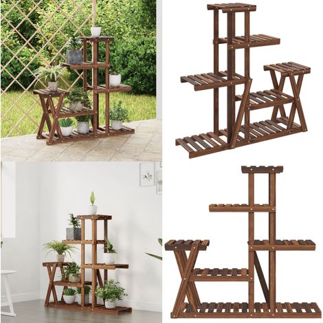 Blumenständer 95x25x96 cm Massivholz Tanne - Holzmöbel - Tannenzapfen - Pflanzenständer - Blumenschrank - Gartendeko - Home & Living (1/5)