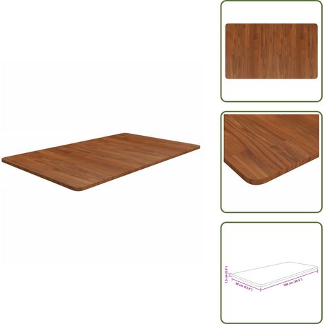 Comptoir de salle de bain Marron foncé 100x60x1,5cm Bois traité - Comptoir Salle De Bain - Dessus De Table - Meuble Salle De Bain - Bois Chêne - Rénovation Cuisine (1/5)