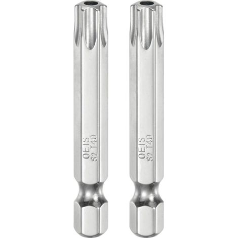 2Pcs Embout de Sécurité Torx T40 1/4" Hexagonal en Acier S2 (1/5)