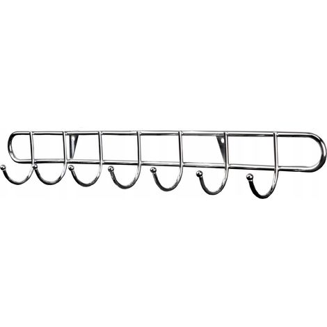 Porte-vêtements et porte-serviettes mural, 7 bras, chromé