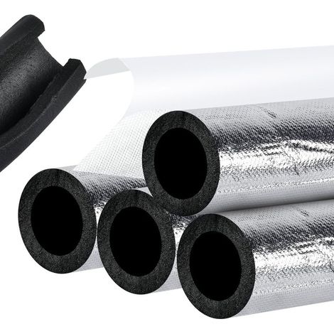 Coton isolant pour tuyaux, diamètre intérieur 114 mm épaisseur de paroi 30 mm, 0,95 m, pour 4 tuyaux d'eau, matériau isolant épaissi antigel. (1/4)