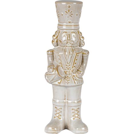 Alora Nutcracker with Drum - Ceramic - L9 x W7 x H26 cm - White