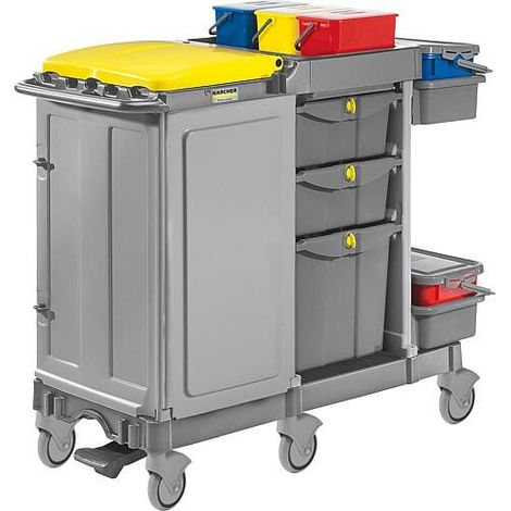 Kärcher – Chariot de nettoyage Trolley Eco Clean-Liner – 2 bacs à franges 10L – 3 seaux 4L avec code couleur – Dimensions 1200x580x1150mm