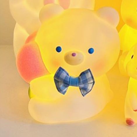 Veilleuse ours en vinyle, motif ours mignon et multifonctionnel à intensité variable, lampe LED pour chambre d'enfant. (1/5)