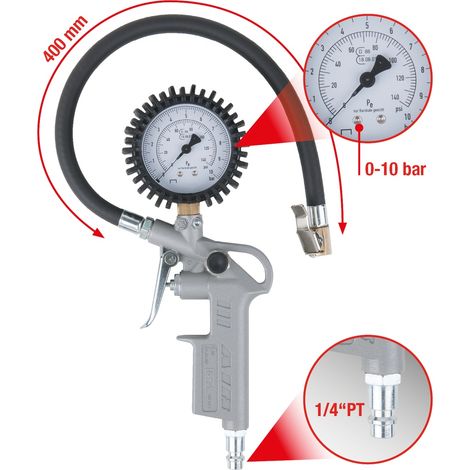 KS Tools Geeichter Druckluft-Reifenfüllmesser, 0-10 bar (1/5)