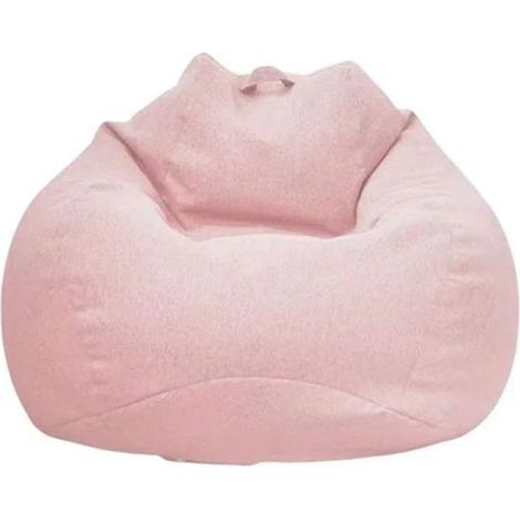 Fauteuil de Pouf Poire Classique Intérieur Extérieur 100x120cm,Pouf sans Remplissage,Grand,Housse Adulte et Enfants XL Rose (1/4)