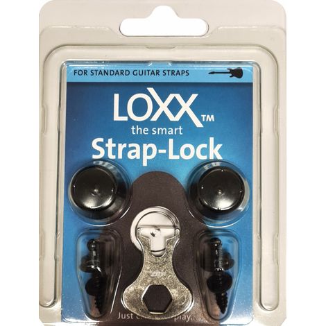 Ganchos para correa Strap Lock loxx Music Box Standard Black Chrome (1/4)