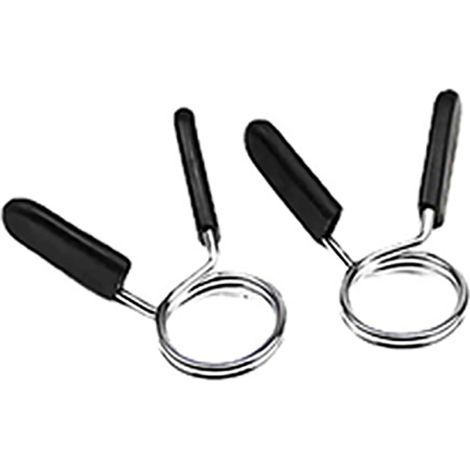 Vier Federklemmen für Langhanteln, Drahtdurchmesser 3,2 mm, zweigängige Langhantelklemmen, geeignet für Gewichtheben, Durchmesser 25 mm. (1/5)